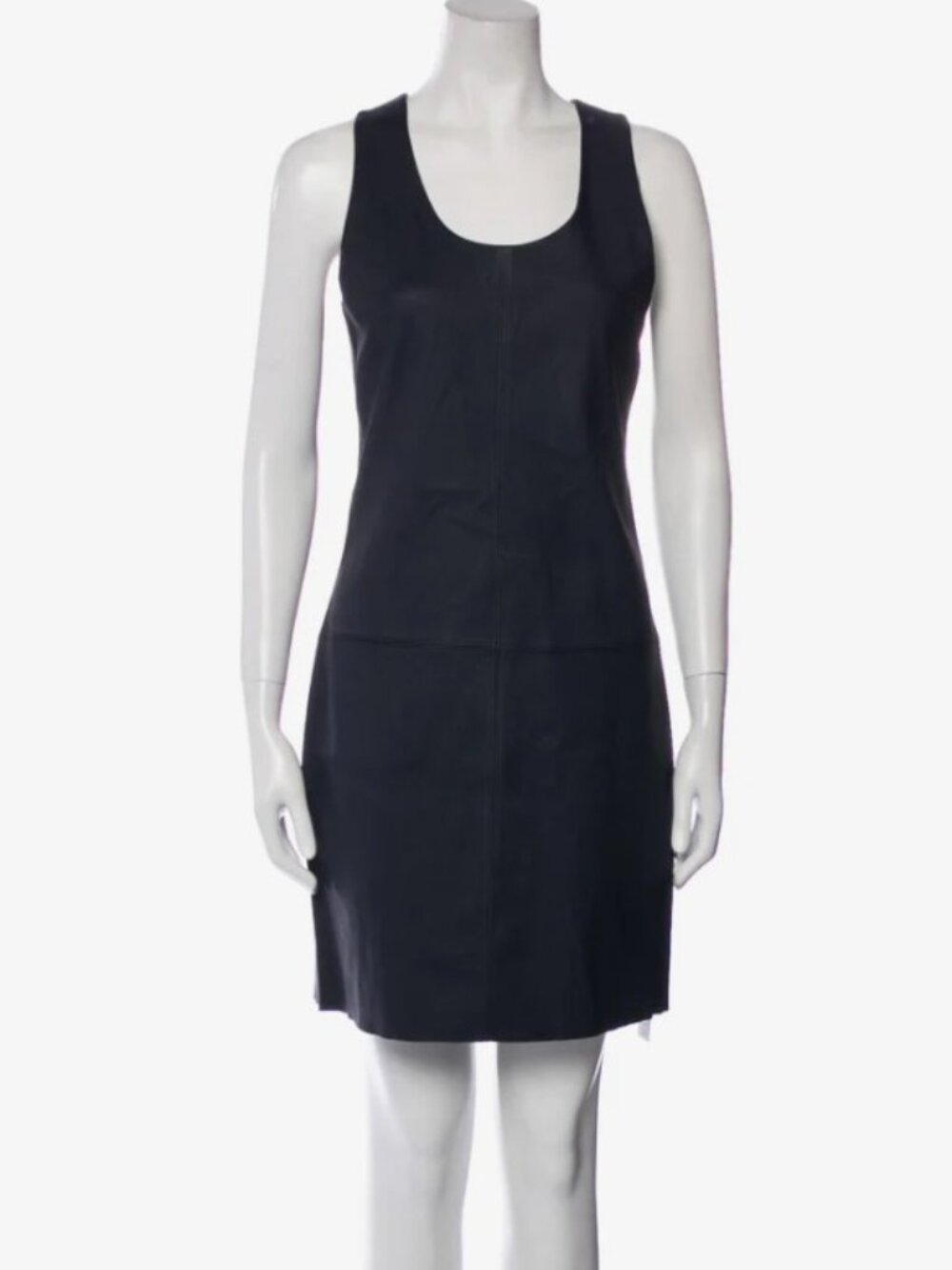 Helmut Lang Genuine Leather Mini Shift Dress